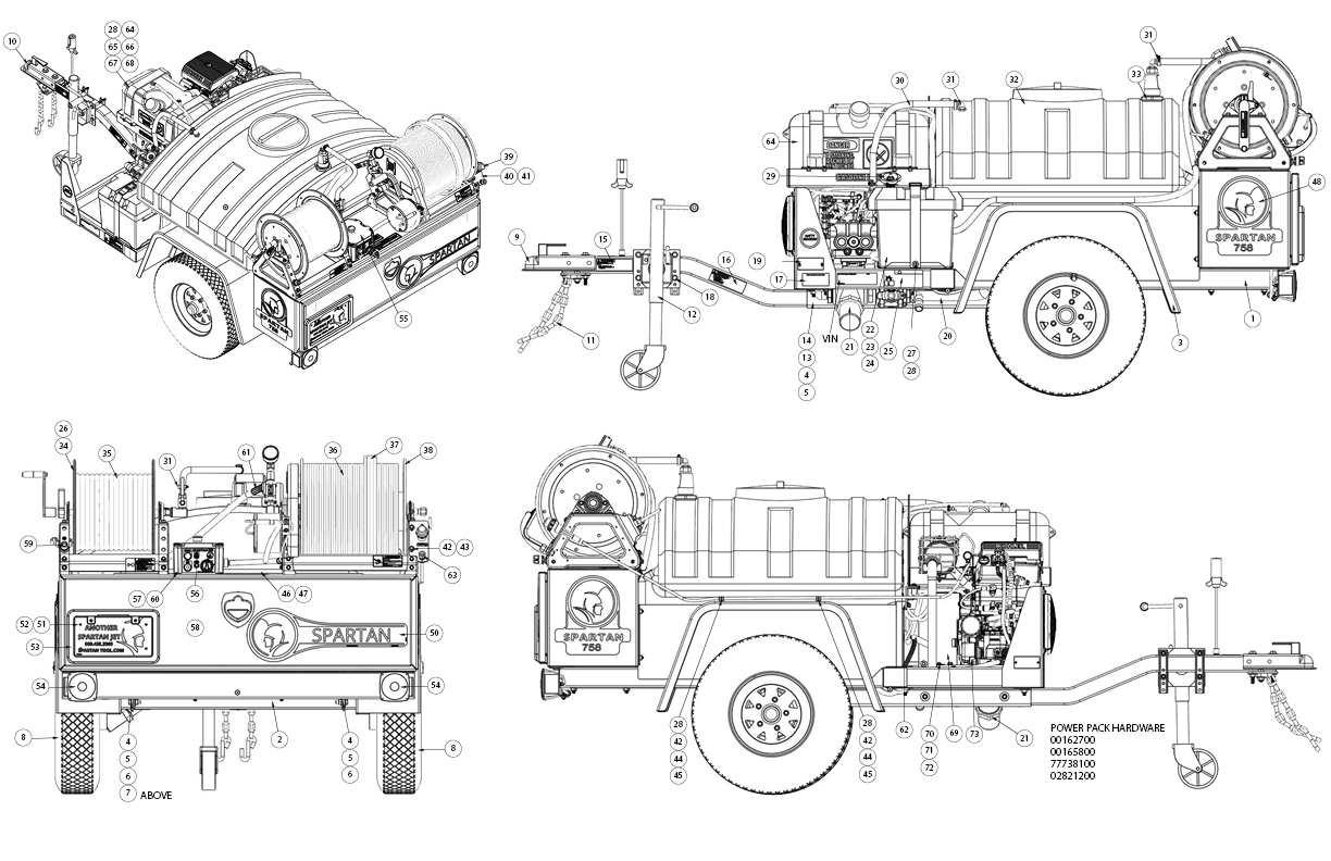MODEL 758 TRAILER FINAL ASSEMBLY - 7580F000