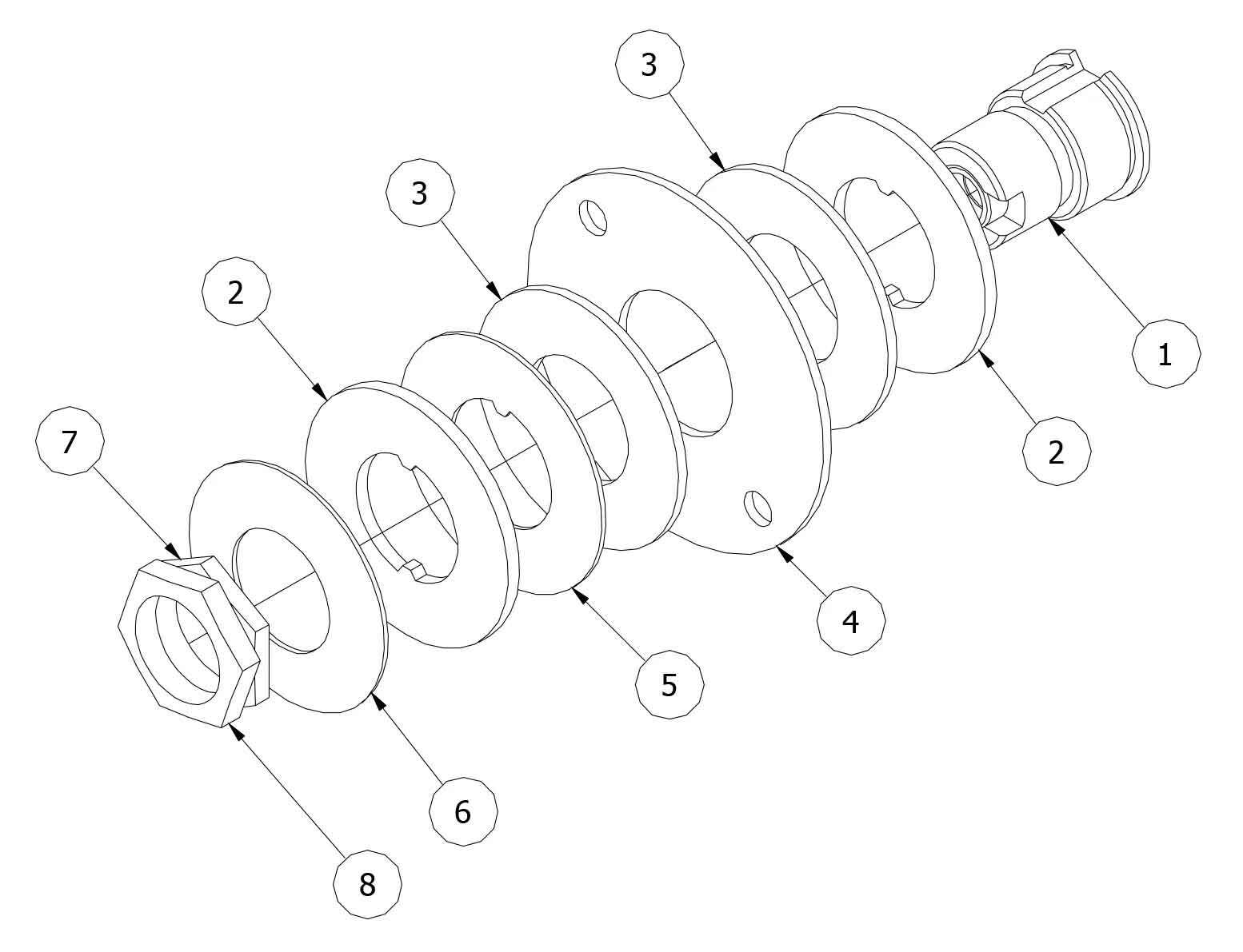 MODEL 100 CLUTCH ASSEMBLY 13/32 - 04204200