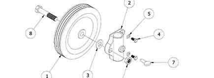 Model 100 Wheel & Support Assembly - 44120700