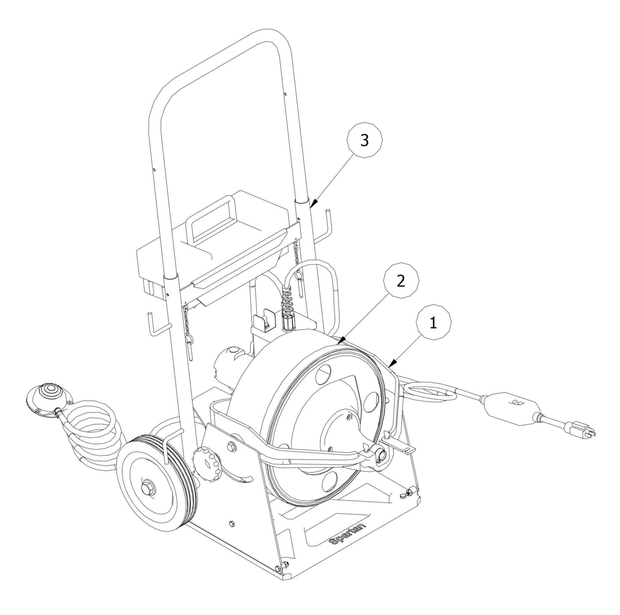 MODEL 100 POWER UNIT WITH 1/2 DRUM - 02812202