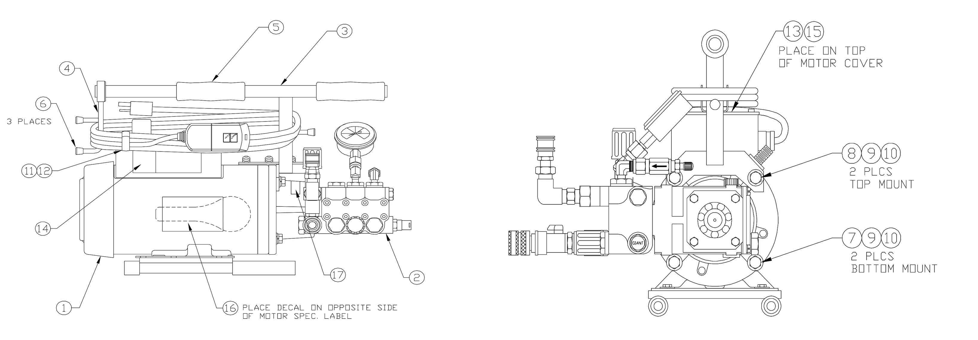 MODEL 717 MOTOR & PUMP ASSEMBLY - 71705800