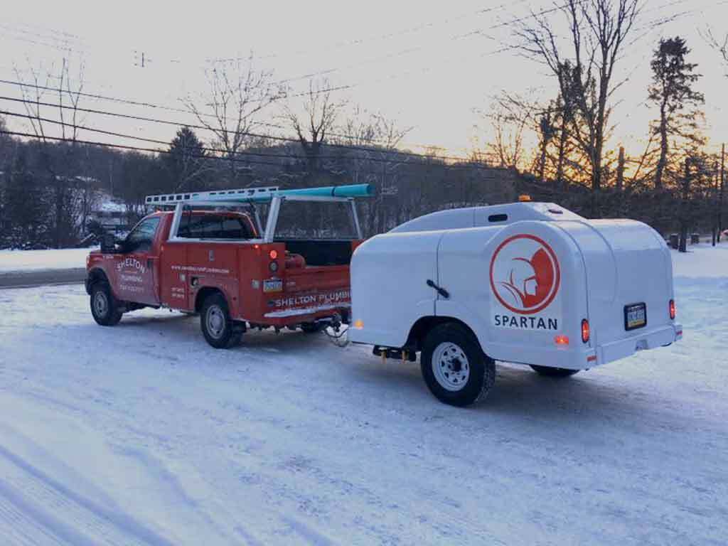Shelton Plumbing Truck with a Spartan Tool Trailer
