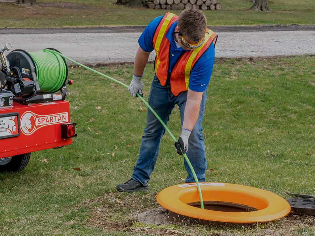 Guy Using Drain Protection Ring